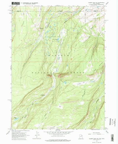 United States Geological Survey Gilbert Peak NE, UT-WY (1967, 24000-Scale) digital map