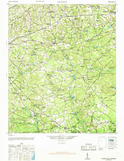 United States Geological Survey Gilbert, SC (1944, 62500-Scale) digital map