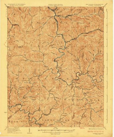 United States Geological Survey Gilbert, WV-VA-KY (1925, 62500-Scale) digital map