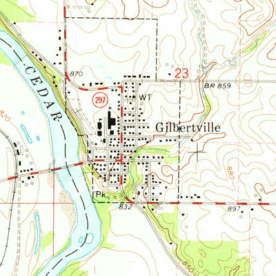 United States Geological Survey Gilbertville, IA (1971, 24000-Scale) digital map