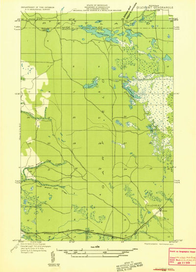 United States Geological Survey Gilchrist, MI (1931, 31680-Scale) digital map