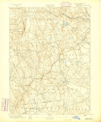 United States Geological Survey Gilead, CT (1892, 62500-Scale) digital map