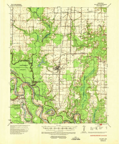 United States Geological Survey Gillett, AR (1935, 62500-Scale) digital map