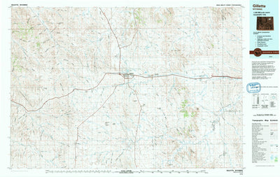 United States Geological Survey Gillette, WY (1974, 100000-Scale) digital map
