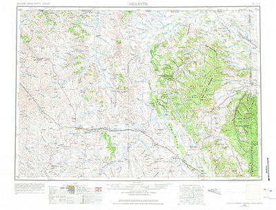 United States Geological Survey Gillette, WY-SD-MT (1954, 250000-Scale) digital map