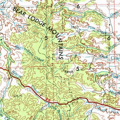 United States Geological Survey Gillette, WY-SD-MT (1955, 250000-Scale) digital map