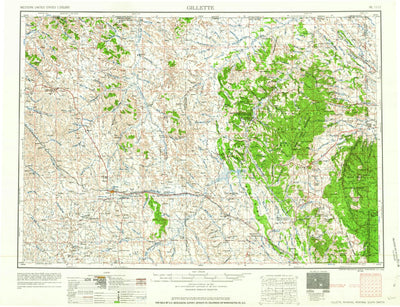 United States Geological Survey Gillette, WY-SD-MT (1962, 250000-Scale) digital map