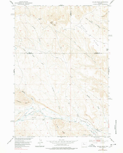 United States Geological Survey Gillies Draw, WY (1951, 24000-Scale) digital map