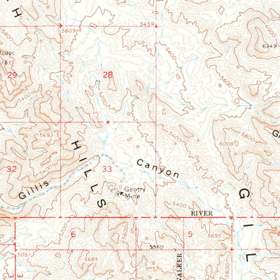 United States Geological Survey Gillis Canyon, NV (1964, 62500-Scale) digital map