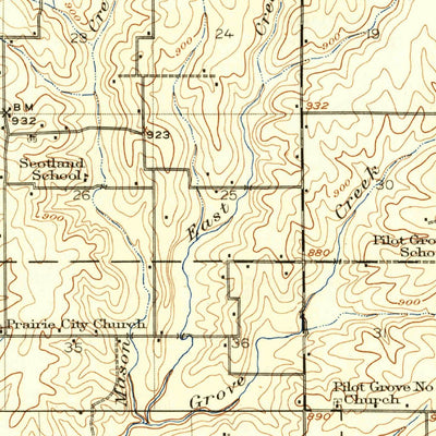 United States Geological Survey Gilman, MO (1925, 62500-Scale) digital map