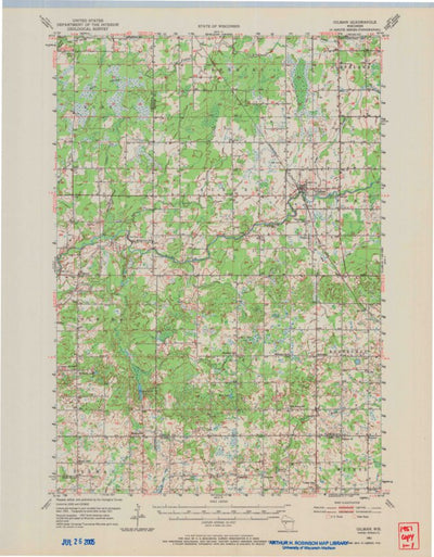 United States Geological Survey Gilman, WI (1951, 62500-Scale) digital map