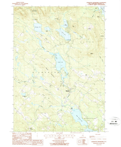 United States Geological Survey Gilmanton Ironworks, NH (1987, 24000-Scale) digital map