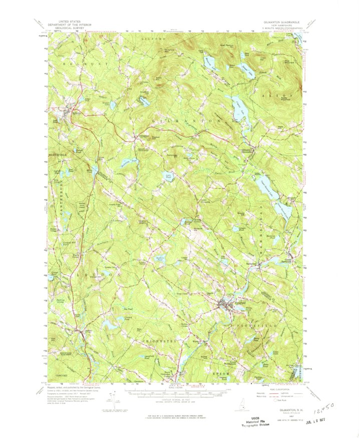 Gilmanton, NH (1957, 62500Scale) Map by United States Geological Survey Avenza Maps