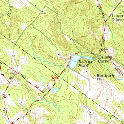 United States Geological Survey Gilmanton, NH (1957, 62500-Scale) digital map