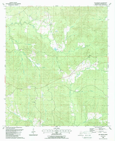 United States Geological Survey Gin Branch, MS (1988, 24000-Scale) digital map