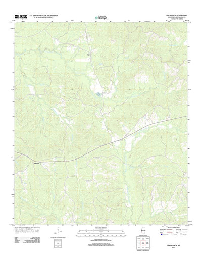 United States Geological Survey Gin Branch, MS (2012, 24000-Scale) digital map