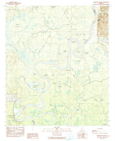 United States Geological Survey Ginhouse Island, AL (1984, 24000-Scale) digital map