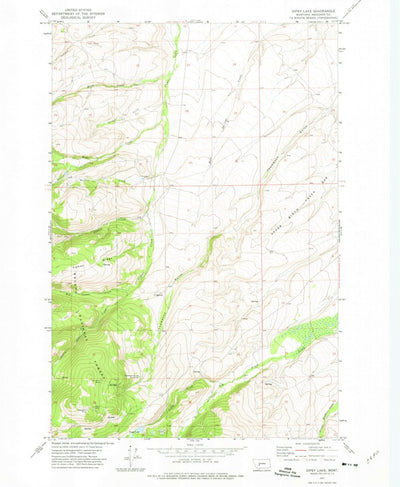 United States Geological Survey Gipsy Lake, MT (1971, 24000-Scale) digital map