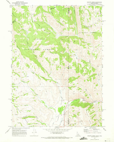 United States Geological Survey Giraffe Creek, WY-ID (1970, 24000-Scale) digital map