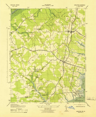 United States Geological Survey Girdletree, MD-VA (1943, 31680-Scale) digital map