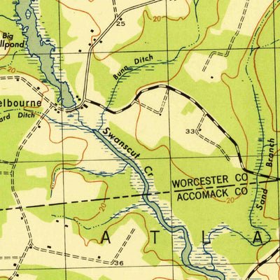 United States Geological Survey Girdletree, MD-VA (1943, 31680-Scale) digital map