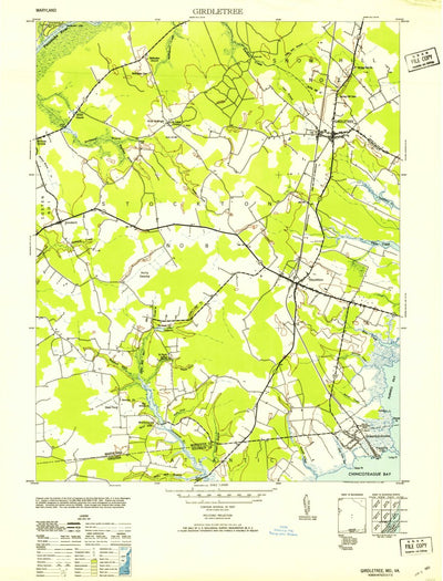 United States Geological Survey Girdletree, MD-VA (1953, 24000-Scale) digital map