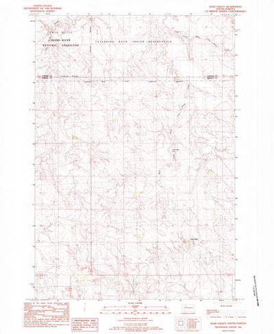 United States Geological Survey Glad Valley, SD (1982, 24000-Scale) digital map