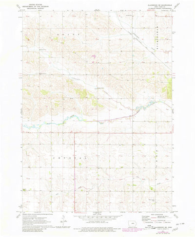 United States Geological Survey Gladbrook NE, IA (1971, 24000-Scale) digital map