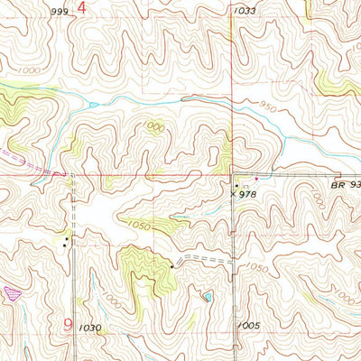 United States Geological Survey Gladbrook NE, IA (1971, 24000-Scale) digital map