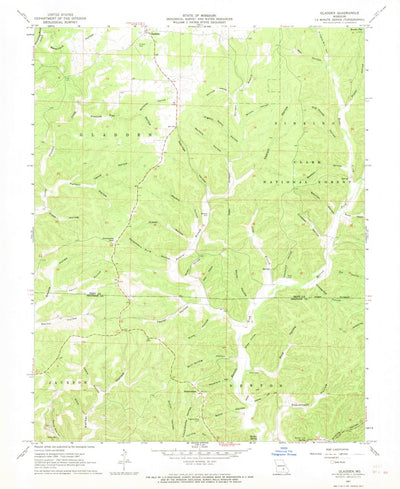 United States Geological Survey Gladden, MO (1967, 24000-Scale) digital map