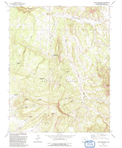 United States Geological Survey Glade Mountain, CO (1993, 24000-Scale) digital map