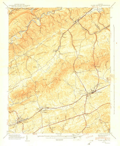 United States Geological Survey Glade Spring, VA (1939, 24000-Scale) digital map