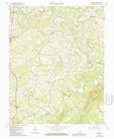 United States Geological Survey Gladehill, VA (1964, 24000-Scale) digital map