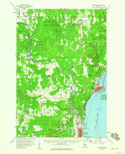 United States Geological Survey Gladstone, MI (1958, 62500-Scale) digital map