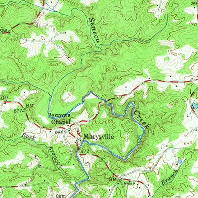 United States Geological Survey Gladys, VA (1956, 62500-Scale) digital map
