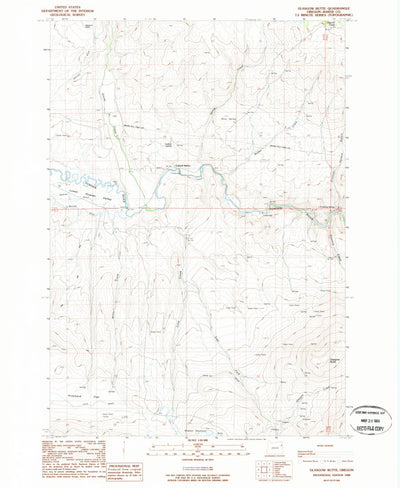 United States Geological Survey Glasgow Butte, OR (1988, 24000-Scale) digital map