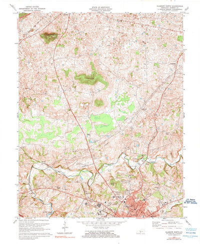 United States Geological Survey Glasgow North, KY (1973, 24000-Scale) digital map
