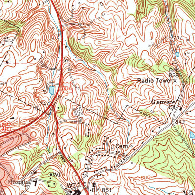United States Geological Survey Glasgow North, KY (1973, 24000-Scale) digital map