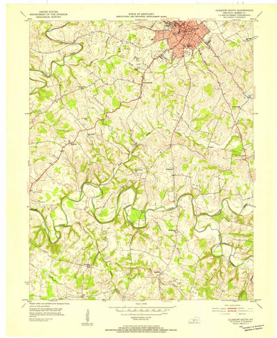 United States Geological Survey Glasgow South, KY (1953, 24000-Scale) digital map
