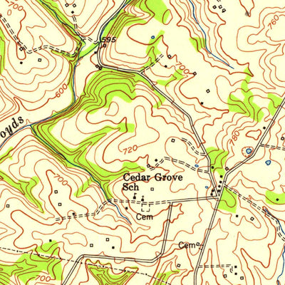 United States Geological Survey Glasgow South, KY (1953, 24000-Scale) digital map