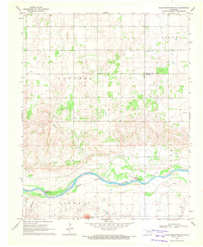 United States Geological Survey Glass Mountains NE, OK (1969, 24000-Scale) digital map