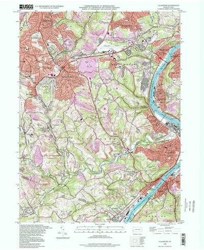 United States Geological Survey Glassport, PA (1988, 24000-Scale) digital map