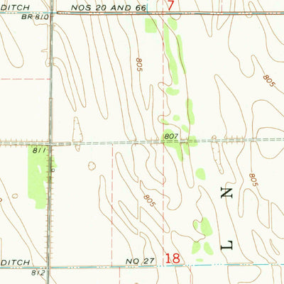 United States Geological Survey Glasston NE, ND (1971, 24000-Scale) digital map