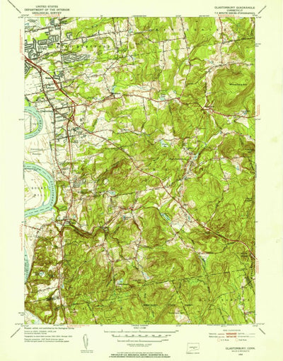 United States Geological Survey Glastonbury, CT (1953, 31680-Scale) digital map