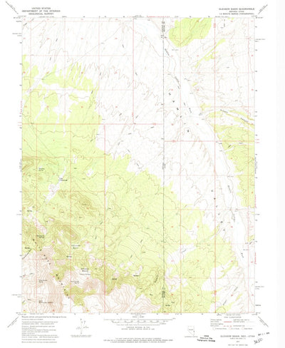 United States Geological Survey Gleason Basin, NV-UT (1972, 24000-Scale) digital map