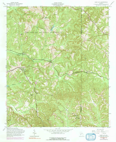 United States Geological Survey Glen Alta, GA (1955, 24000-Scale) digital map