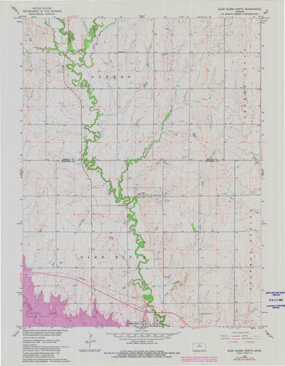 United States Geological Survey Glen Elder North, KS (1962, 24000-Scale) digital map
