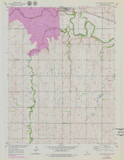 United States Geological Survey Glen Elder South, KS (1953, 24000-Scale) digital map