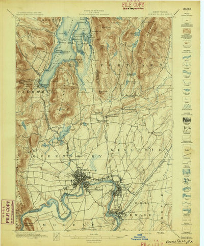 United States Geological Survey Glen Falls, NY (1897, 62500-Scale) digital map