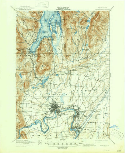 United States Geological Survey Glen Falls, NY (1947, 62500-Scale) digital map